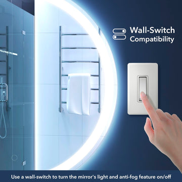 Dane 27 Round Frameless Anti-Fog Aluminum Front/Back-lit Tri-color LED Bathroom Vanity Mirror with Smart Touch Control